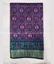 Purple and Turquoise silk sarees with All over Pochampally design - SILK0019600