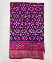 Plum Purple and Red silk sarees with All over Pochampally design - SILK0019602