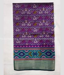 Magenta and Teal silk sarees with All over Pochampally design - SILK0019605