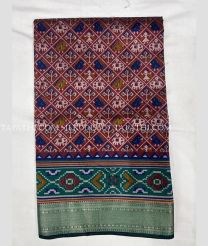 Brown and Green silk sarees with All over Pochampally design - SILK0019607