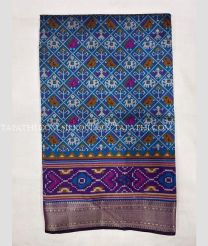 Blue and Magenta silk sarees with All over Pochampally design - SILK0019609
