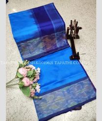 azure blue colour silk sarees with All over design - SILK0019621