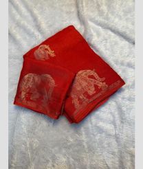 Red  silk sarees with All over Jacquard design