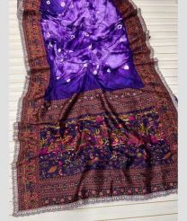 Purple and Navy Blue silk sarees with Jacquard Border design