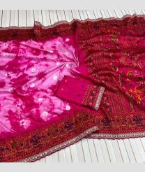 Rose Pink and Pink silk sarees with Jacquard Border design