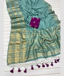 Powder Blue and Magenta silk sarees with Jacquard Border design