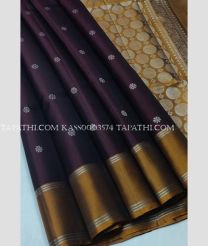 Plum Purple and Golden Yellow soft silk kanchipuram sarees with All over Checks and Buttas design - KASS0003574