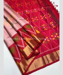 Baby Pink and Pink soft silk kanchipuram sarees with all over pochampally  design - KASS0003685