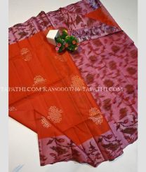 Red and Pink soft silk kanchipuram sarees with pochampally border design - KASS0003746