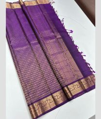 Purple and Golden soft silk kanchipuram sarees with All over design