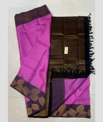 Hot pink and Plum Purple soft silk kanchipuram sarees with turning border design