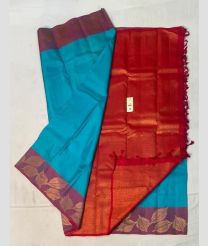 Lite blue and Orange soft silk kanchipuram sarees with turning border design