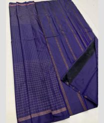Navy Blue and Black soft silk kanchipuram sarees with All over Checks design