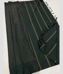 Forest Fall Green and Yellow soft silk kanchipuram sarees with All over Checks design