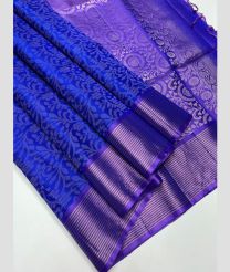 Royal Blue and Purple soft silk kanchipuram sarees with All over Jari design