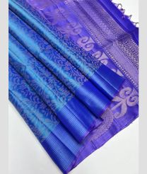 Blue and Lite Purple soft silk kanchipuram sarees with All over Jari design