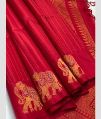 Pink and Red soft silk kanchipuram sarees with Brocade Pattern Border design
