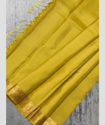 Mustard Yellow and Golden soft silk kanchipuram sarees with Plain design