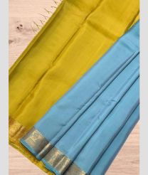 Lite Green and Sky blue soft silk kanchipuram sarees with Plain design