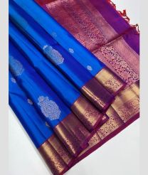 Royal Blue and Magenta soft silk kanchipuram sarees with Jacquard Border design
