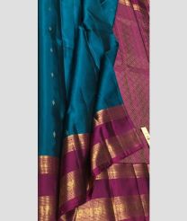 Blue and Magenta soft silk kanchipuram sarees with All over Buttas design
