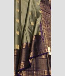 Fern Green and Plum Purple soft silk kanchipuram sarees with All over Buttas design