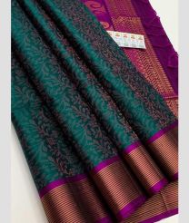 Teal and Magenta soft silk kanchipuram sarees with All over Jari design