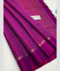 Magenta and Golden soft silk kanchipuram sarees with All over Jari design
