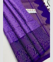 Purple and Plum Blue soft silk kanchipuram sarees with All over Jari design