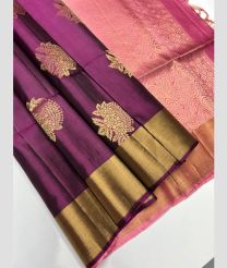 Magenta and Baby Pink soft silk kanchipuram sarees with All over Buttas design