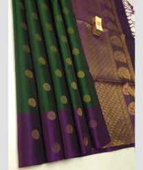 Dark Green and Dark Magenta soft silk kanchipuram sarees with All over Buttas design