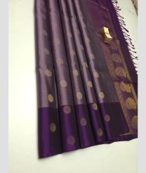 Dark Grey and Purple soft silk kanchipuram sarees with All over Buttas design