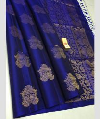 Navy Blue soft silk kanchipuram sarees with All over Buttas design