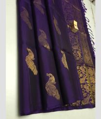 Plum Purple soft silk kanchipuram sarees with All over Buttas design