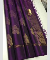 Purple soft silk kanchipuram sarees with All over Buttas design