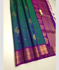 Teal and Magenta soft silk kanchipuram sarees with All over Buttas design
