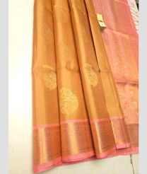 Peach and Baby Pink soft silk kanchipuram sarees with All over Buttas design