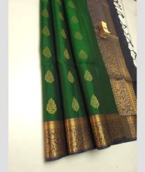 Green and Dark Grey soft silk kanchipuram sarees with All over Buttas design