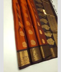 Chestnut and Chocolate soft silk kanchipuram sarees with All over Buttas design