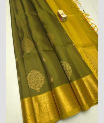 Green and Lite Parrot Green soft silk kanchipuram sarees with All over Buttas design