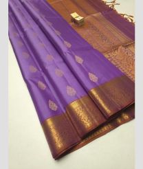 Purplea nd Coffee soft silk kanchipuram sarees with All over Buttas design