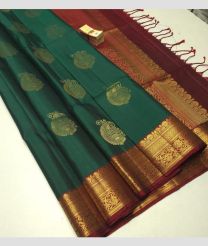 Teal and Maroon soft silk kanchipuram sarees with All over Buttas design