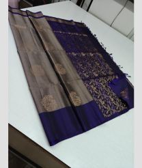 Grey and Navy Blue soft silk kanchipuram sarees with All over Buttas design