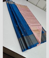 Blue and Baby Pink soft silk kanchipuram sarees with All over Buttas design