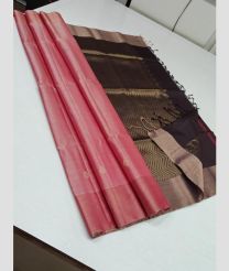 Rose Pink and Chocolate soft silk kanchipuram sarees with All over Buttas design