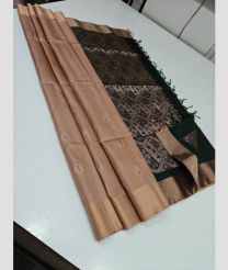 Brown and Pine Green soft silk kanchipuram sarees with All over Buttas design