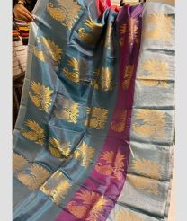 Grey and Dull Pink soft silk kanchipuram sarees with All over Buttas design