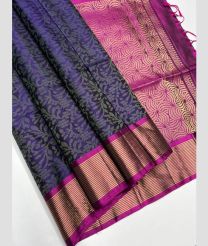 Navy blue and Rose Pink soft silk kanchipuram sarees with All over Jari design