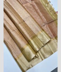 Cream and Acid Green soft silk kanchipuram sarees with All over Jari design