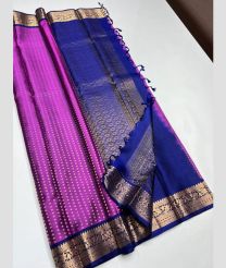 Magenta and Navy Blue soft silk kanchipuram sarees with All over Buttas design